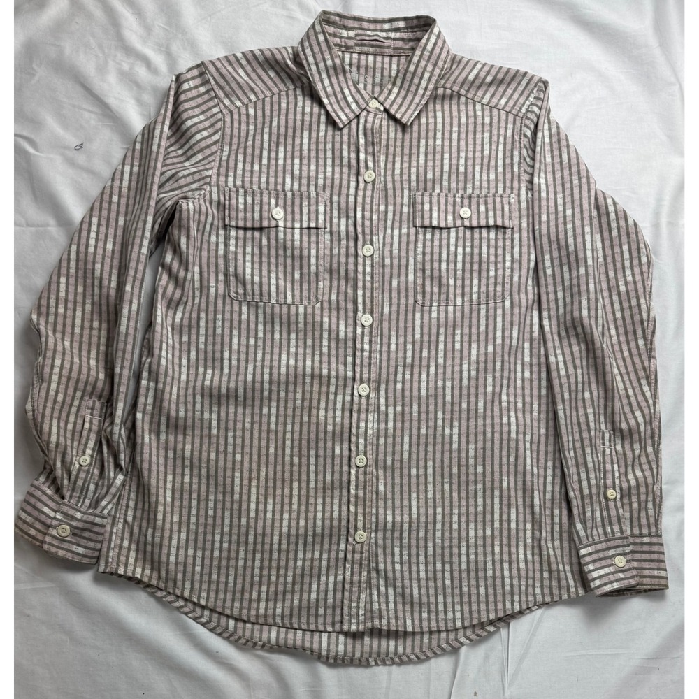 REI Co Op Womens Striped Button Up Shirt Long Sleeve Casual Outdoor Size Small